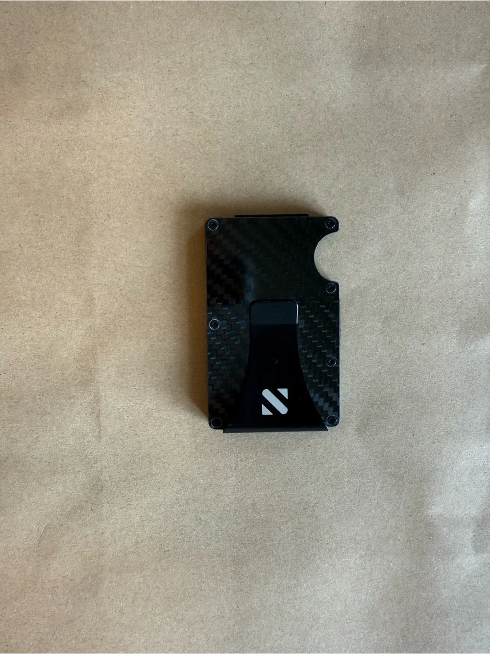 Slim Carbon Fiber Wallet with Money Clip - Black